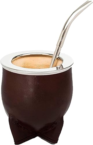 THEARG - Taza de yerba mate mate mate con forma de calabaza y popote mate