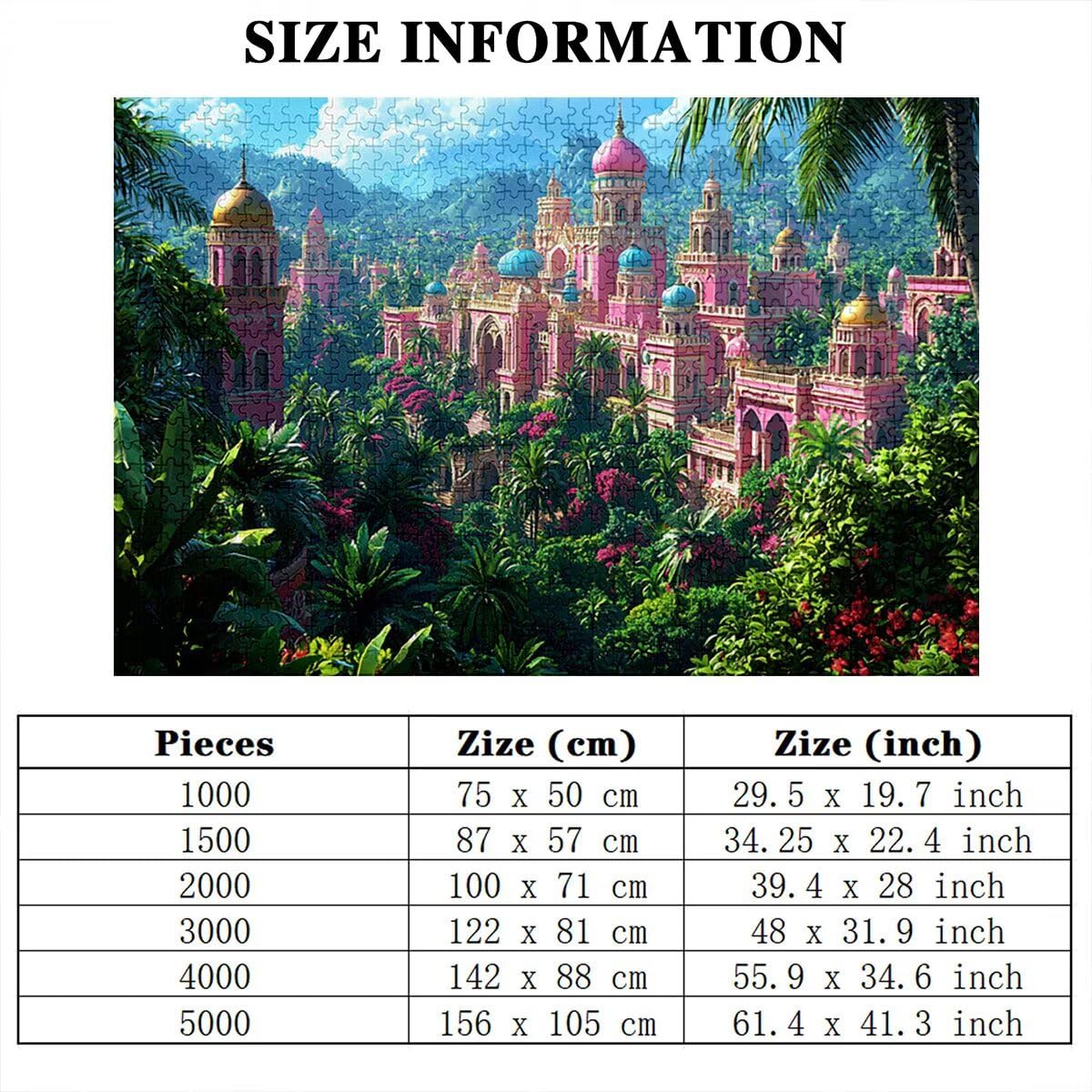 Puzzle 5000 elementów, zamek, krajobraz, 5000 elementów, drewniane puzzle dla dorosłych, trudna łamigłówka, gra logiczna dla całej rodziny, drewniane puzzle do dekoracji salonu, na prezent, Z-2