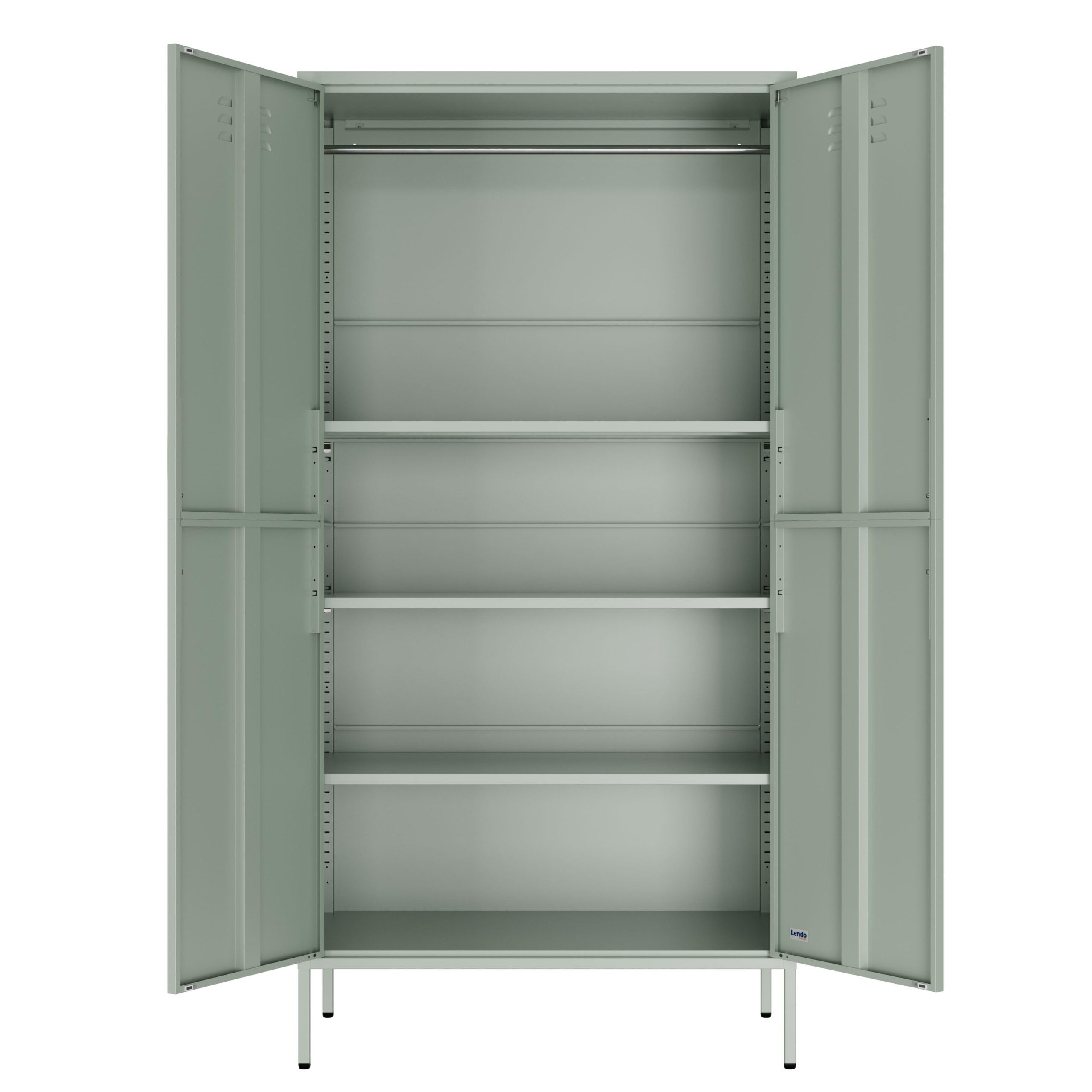 Armadio in Metallo – Guardaroba in Acciaio con Ripiani Regolabili – Armadio Industriale Multiuso – 35x50x180 cm / 90x50x180 cm (Verde, 90x50x180cm)