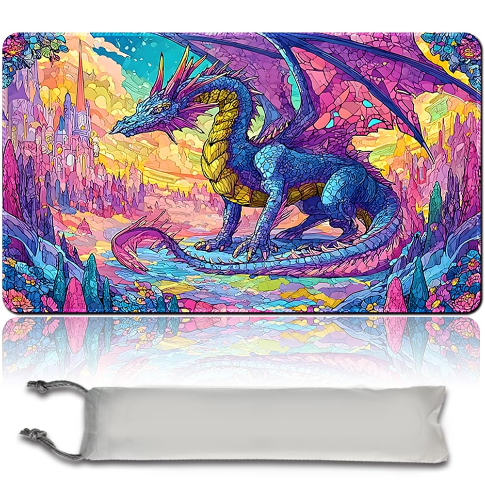 MTG Premium XXL Gaming Mat (60 x 35 cm) - High-Resolution Fantasy Design - Non-Slip Rubber Mat for TCG/CCG/MTG (No Zone, mtg50-8)