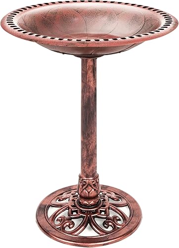 Miniatura 9 de Best Choice Products - Pedestal de resina para exteriores, diseño de pájaros, color cobre Cobre,Cherry Red,Piedra,Negro,Verde (Mint