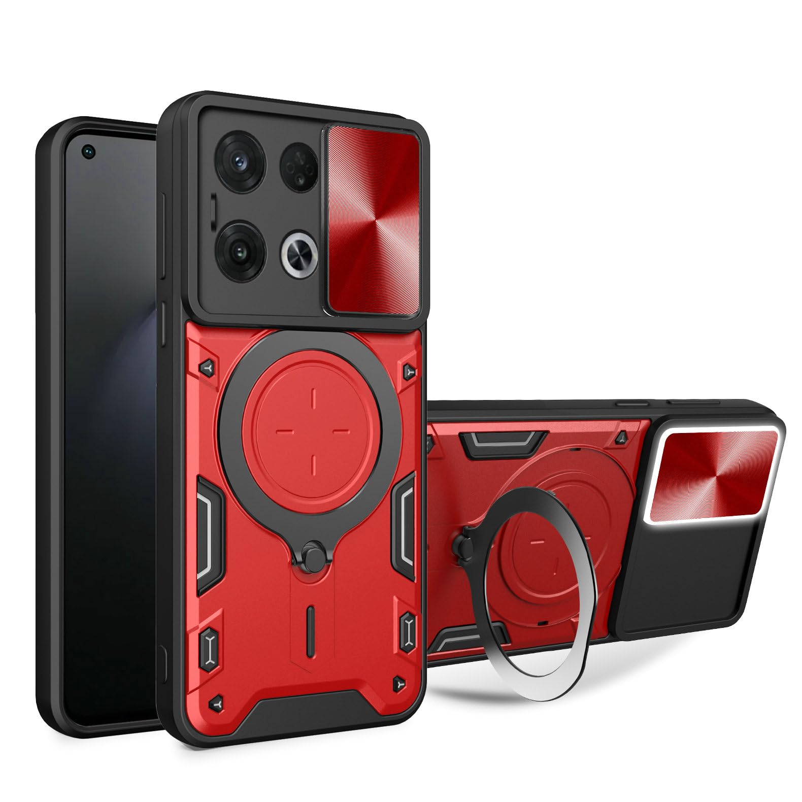 Kukoufey Compatible with Honor X8a 5G Case,Compatible with Honor 70 Lite RBN-NX1 Case,with Slide Camera Lens Cover Compatible with Honor X8 5G VNE-N41 / X6 4G VNE-LX1 VNE-LX2 VNE-LX3 Case Red