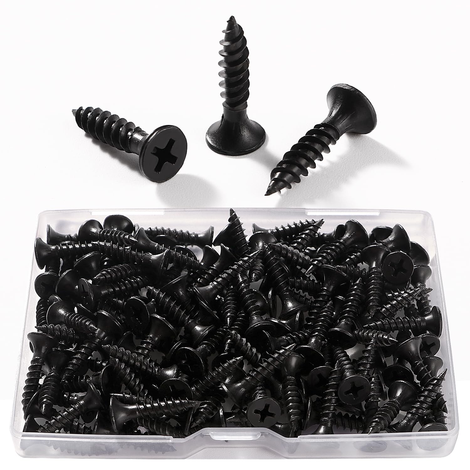 VooGenzek 130 Pezzi M3.5 * 20 mm Viti Autofilettanti a Filettatura, Viti Testa a Croce Piatta, Vite per Cartongesso a Testa Svasata, per Cartongesso, Nero
