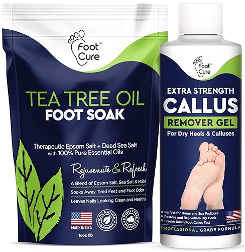 Kit de gel para remojar y quitar callos de árbol de té gel removedor de callos extra fuerte y remojar los pies antifúngicos con sales de Epsom para Kit de gel para remojar y quitar callos de árbol de té gel removedor de callos extra fuerte y remojar los pies antifúngicos con sales de Epsom para