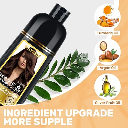 Miniatura 4 de Black Hair Dye Shampoo for Gray Hair Coverage,Hair Color Shampoo for MenWomen,Permanent Champu Con Tinte Para Canas,Tinte Negro Para El
