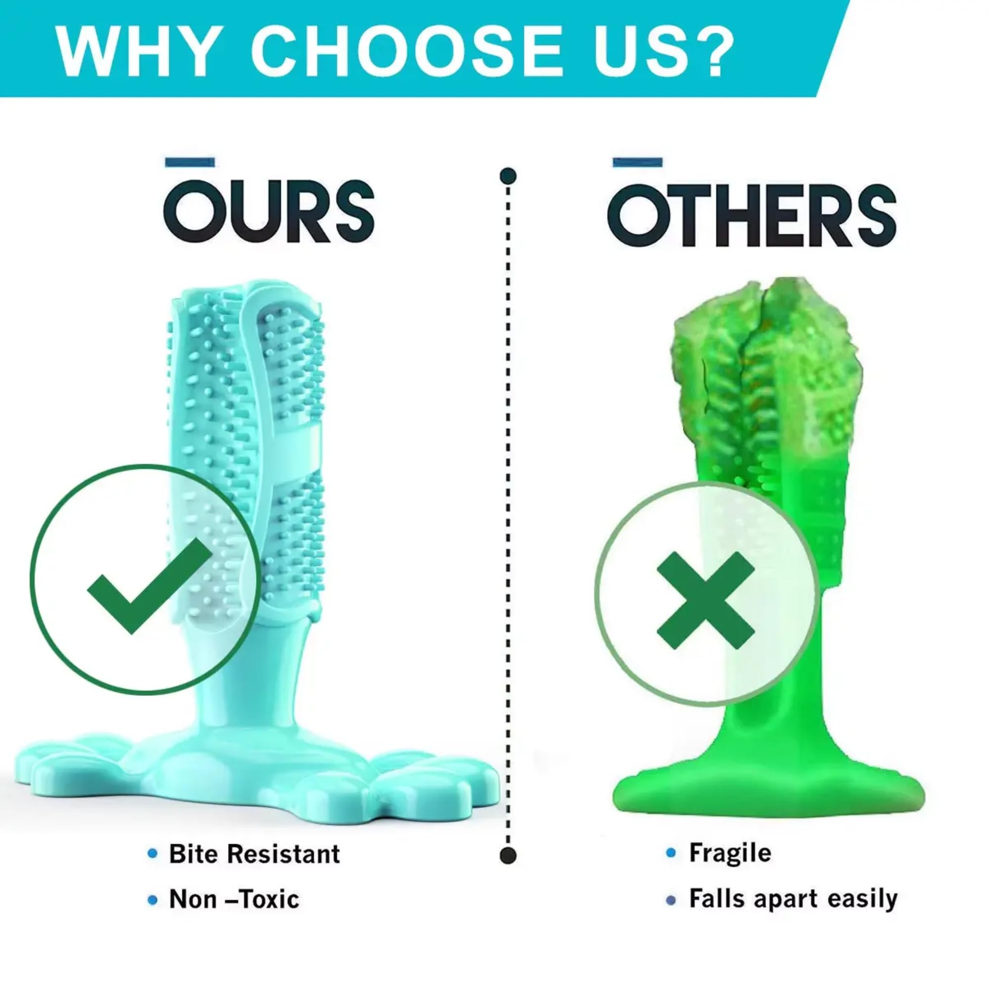 Jouet à mâcher pour chien, bâton de brosse à dents pour chien, jouets interactifs pour les mâcheurs agressifs, jouets interactifs, jouet robuste pour les garder occupés à mâcher pour petits