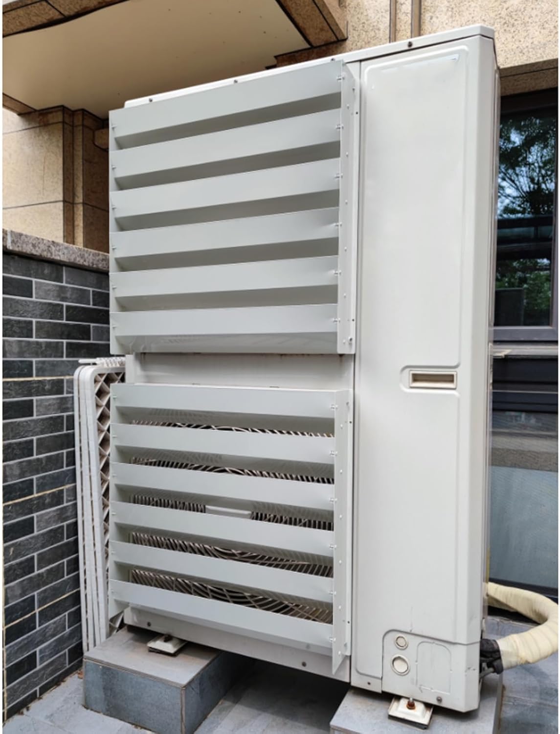 Premium Mini Split Air Conditioner Cover - Outdoor Unit Protection, Wind Direction Deflector, AC Condenser Compressor Shield, Air Vent Louver Screen for Enhanced Efficiency