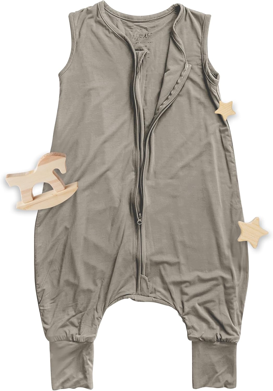 Nyte Nyte Baby - 0.5-TOG Taupe, 3 to 4T Sleeveless Sleep Sack, Baby & Toddler Sleeping Sack, Breathable Sleep Sack, Adjustable Feet Cuffs & Anti-Slip Grip