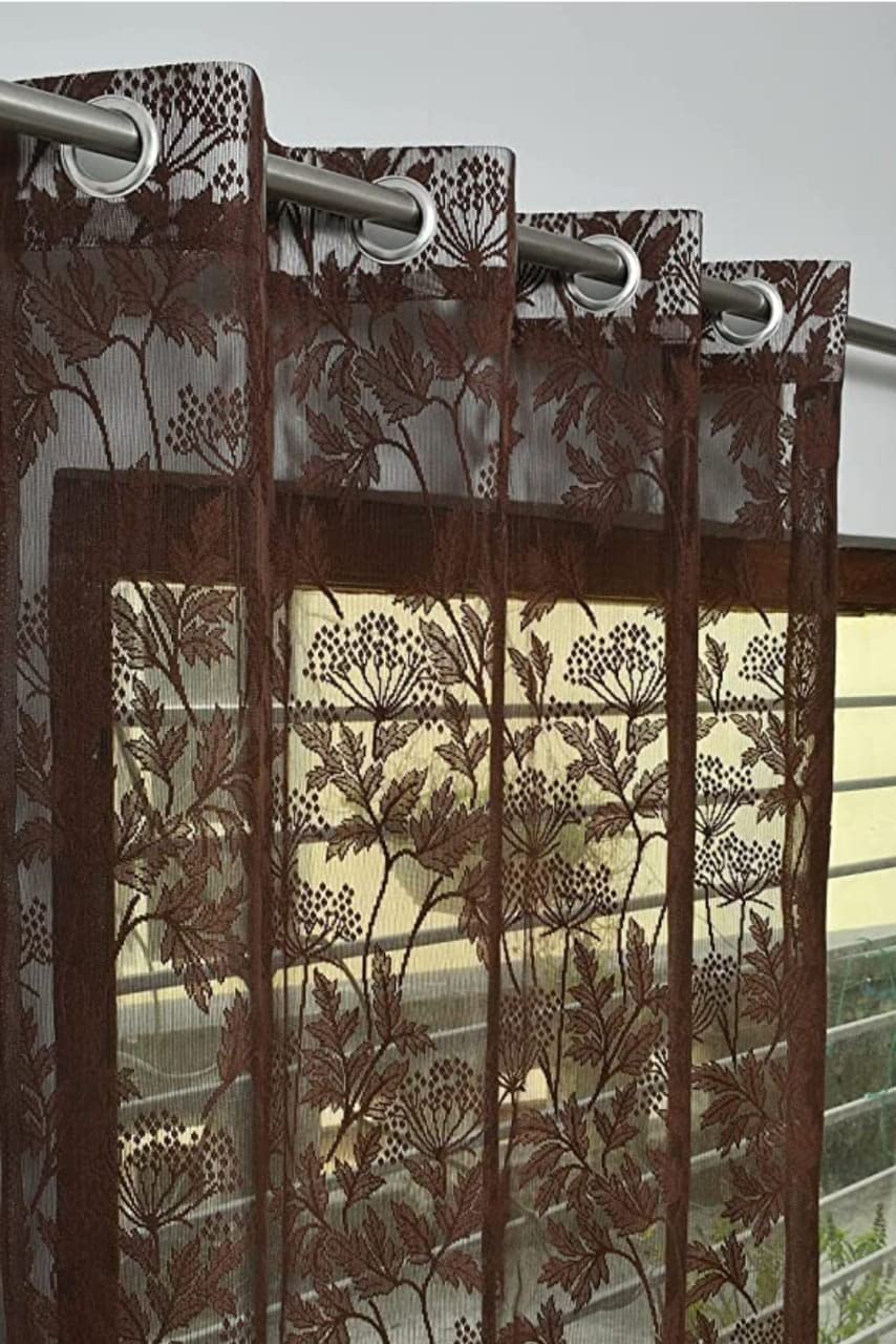 Floral Door Curtains - Soft Sheer Panels FREE SHIPPING -18