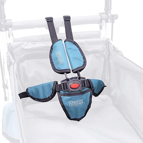 Miniatura 5 de Carro creativo al aire libre para niños, cochecito plegable con dosel, carrito plegable para playa, parque, jardín (verde azulado y gris)