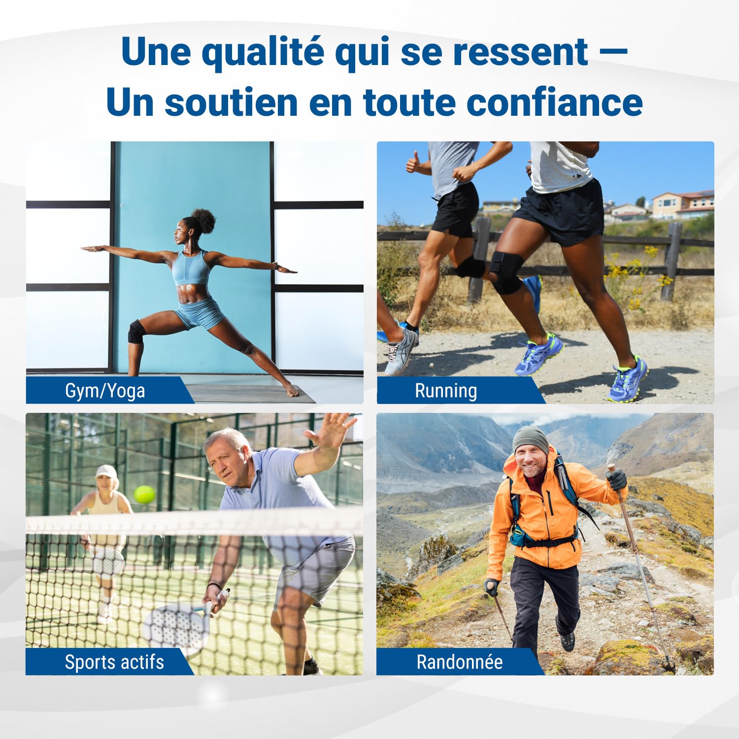 Zamst JK Band Sports Patella Band - Genouillère de Support avec Compression pour le Soulagement de la Douleur au Tendon Rotulien - Pour les Sports Légers, Course, Randonnée, Tennis, Athlétisme - M
