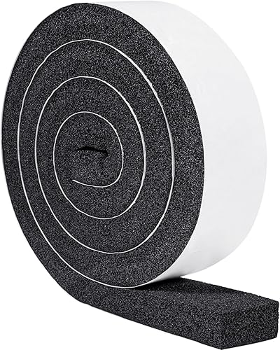 Yotache Cinta de sellado de espuma de celda abierta para aire acondicionado de 2 x 1 pulgada, adhesivo grueso con tira de cojín de espuma de alta