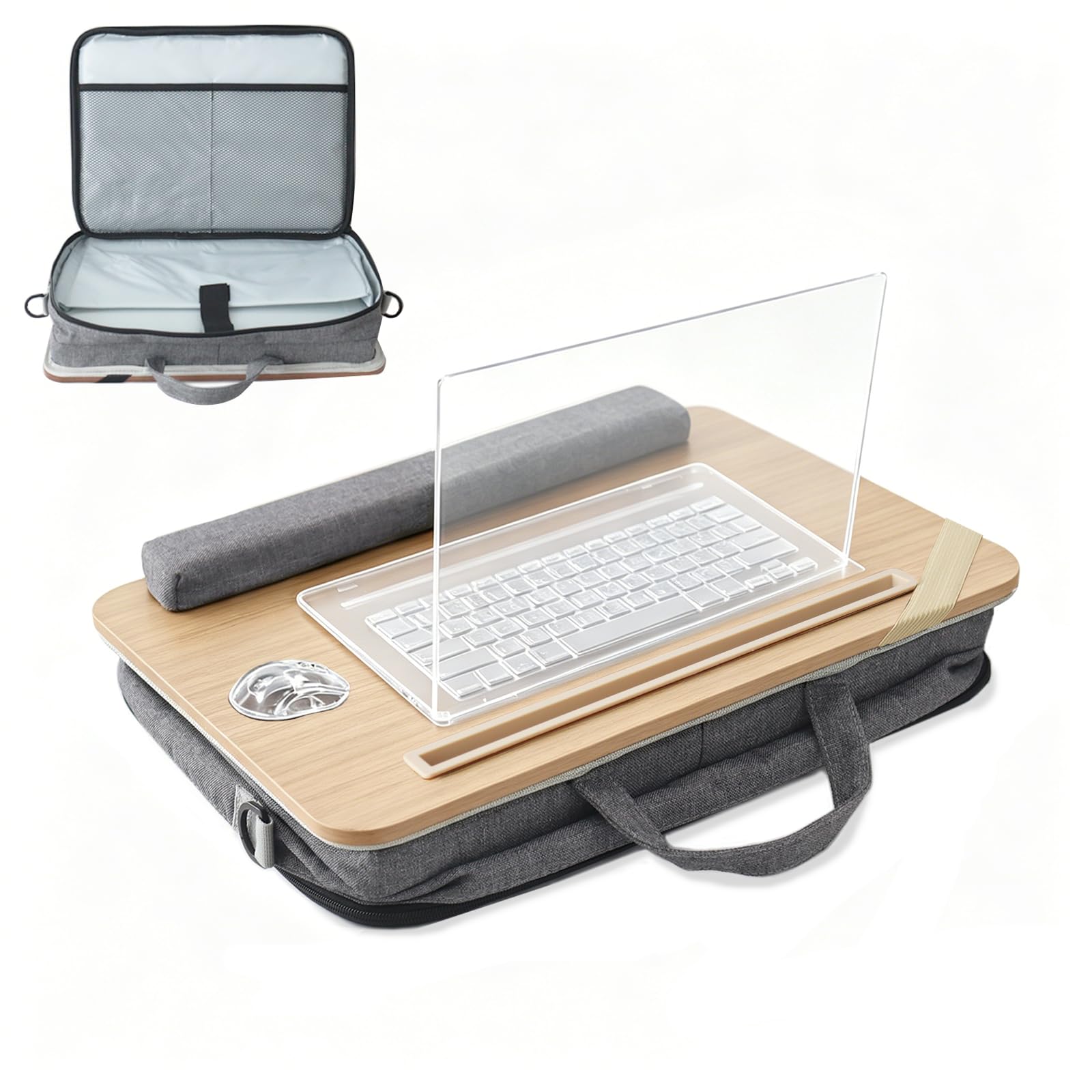 AMFIYQ Portable Lap Desk 14-17 Inch Laptops, Storage Bag