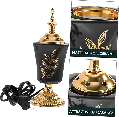 Miniatura 7 de PartyKindom Quemador de incienso eléctrico con diseño de Oriente Medio, soporte de incienso aromático enchufable para yoga, spa, decoración del