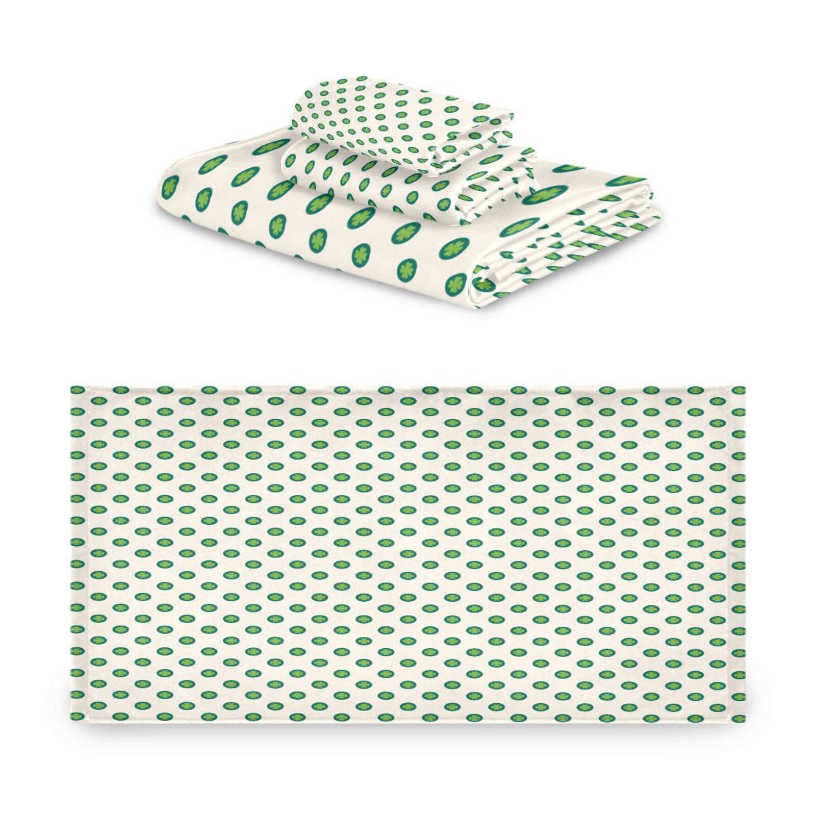 Patrón De Lunares De Hierba Floral Juego de Toallas para Baño Playa 100% Algodón de Piscina Toalla (1 Toalla de Baño y 1 Toalla de Mano y 1 Paño de Lavado) para Nadar Hotel Niñas Niños Niños