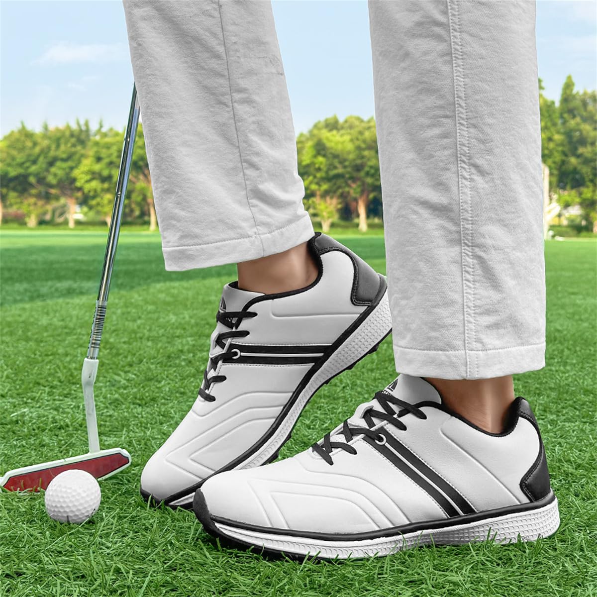 Zapatos De Golf para Mujer, Calzado Ligero Impermeable para Caminar, Zapatillas Deportivas De Moda Atlética Antideslizantes