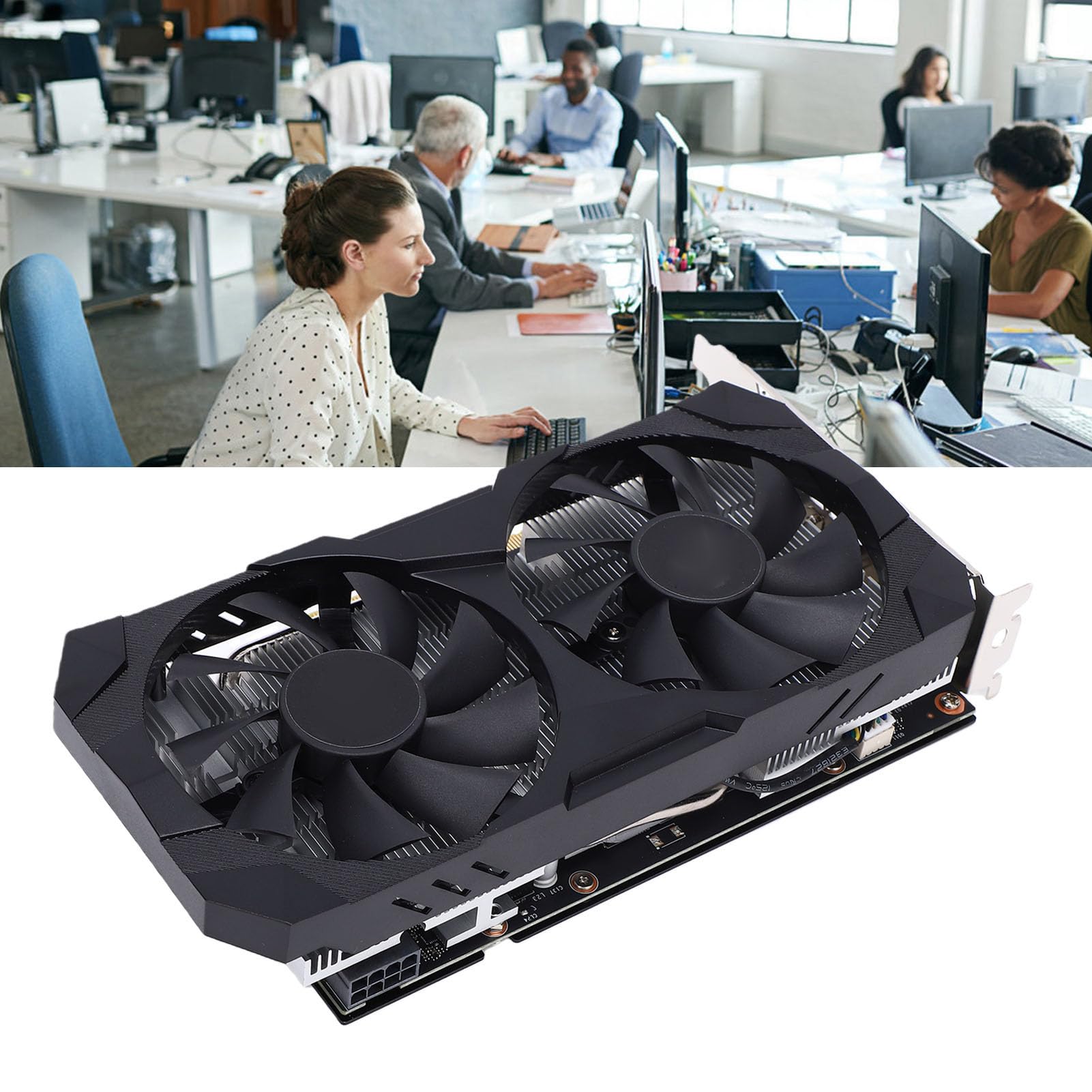 Karta Graficzna, 6 GB Pamięci GDDR6, 192-bitowy, Podwójny Wentylator, Procesor Graficzny do Gier dla Komputerów Stacjonarnych z architekturą Turing, do Gier w Rozdzielczości