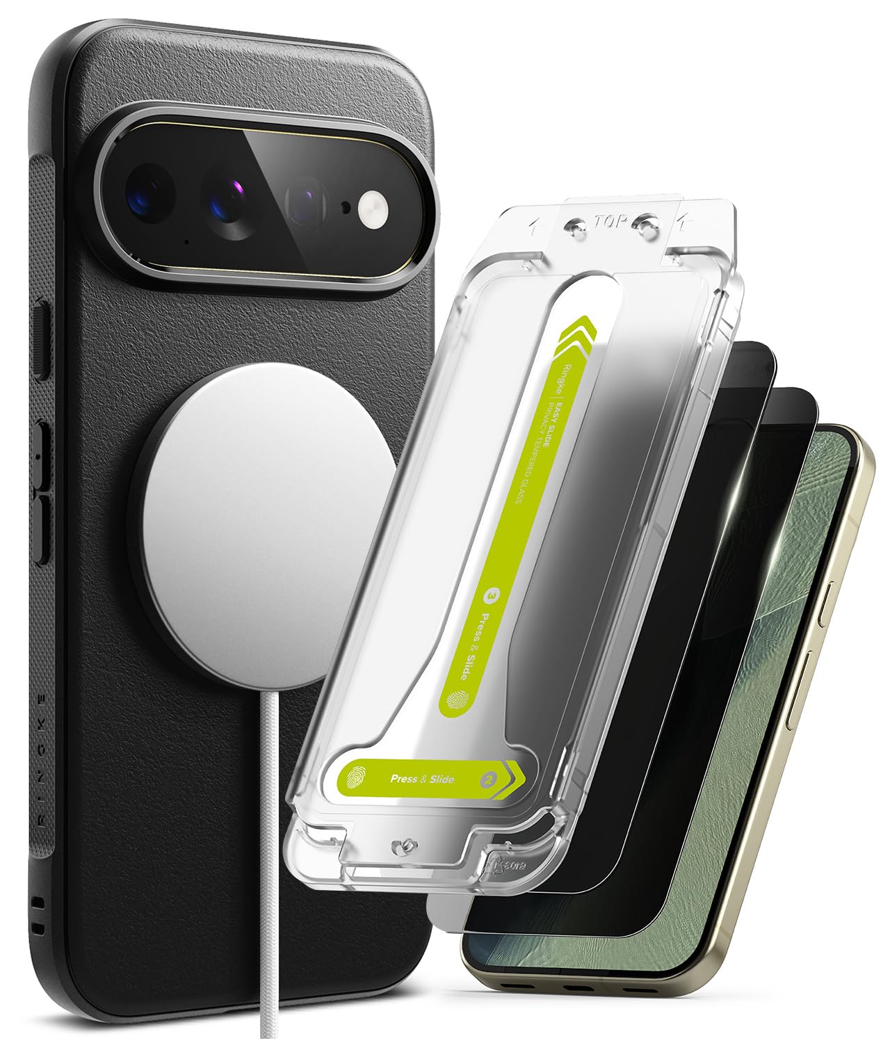 Ringke Funda y Protector Pantalla para Pixel 11 Pro XL [Onyx Magnetic]