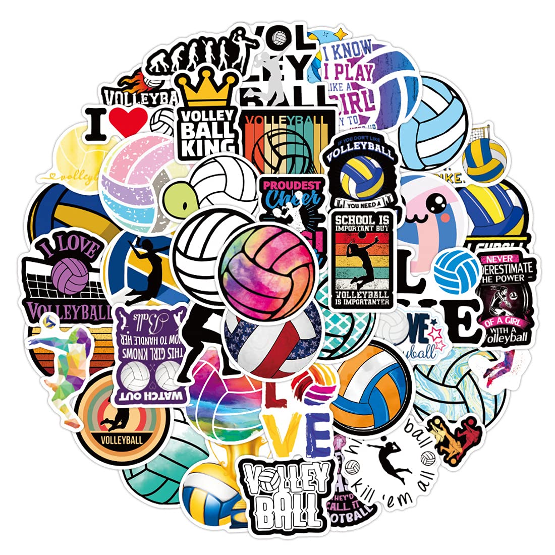 Buy 50 pcs Aesthetic Volleyball Stickers Pack Waterproof Decals for