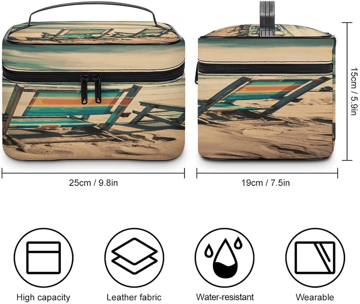 Beach Chairs Travel Makeup Bag Cosmetic Bag Toiletry Bags image 2