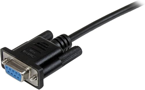 Miniatura 3 de StarTech.com Cable de módem nulo serie DB9 RS232 de 6.6 ft, negro (SCNM9FF2MBK) y cable de módem nulo serie RS232 de 10 pies - Cable de módem nulo -