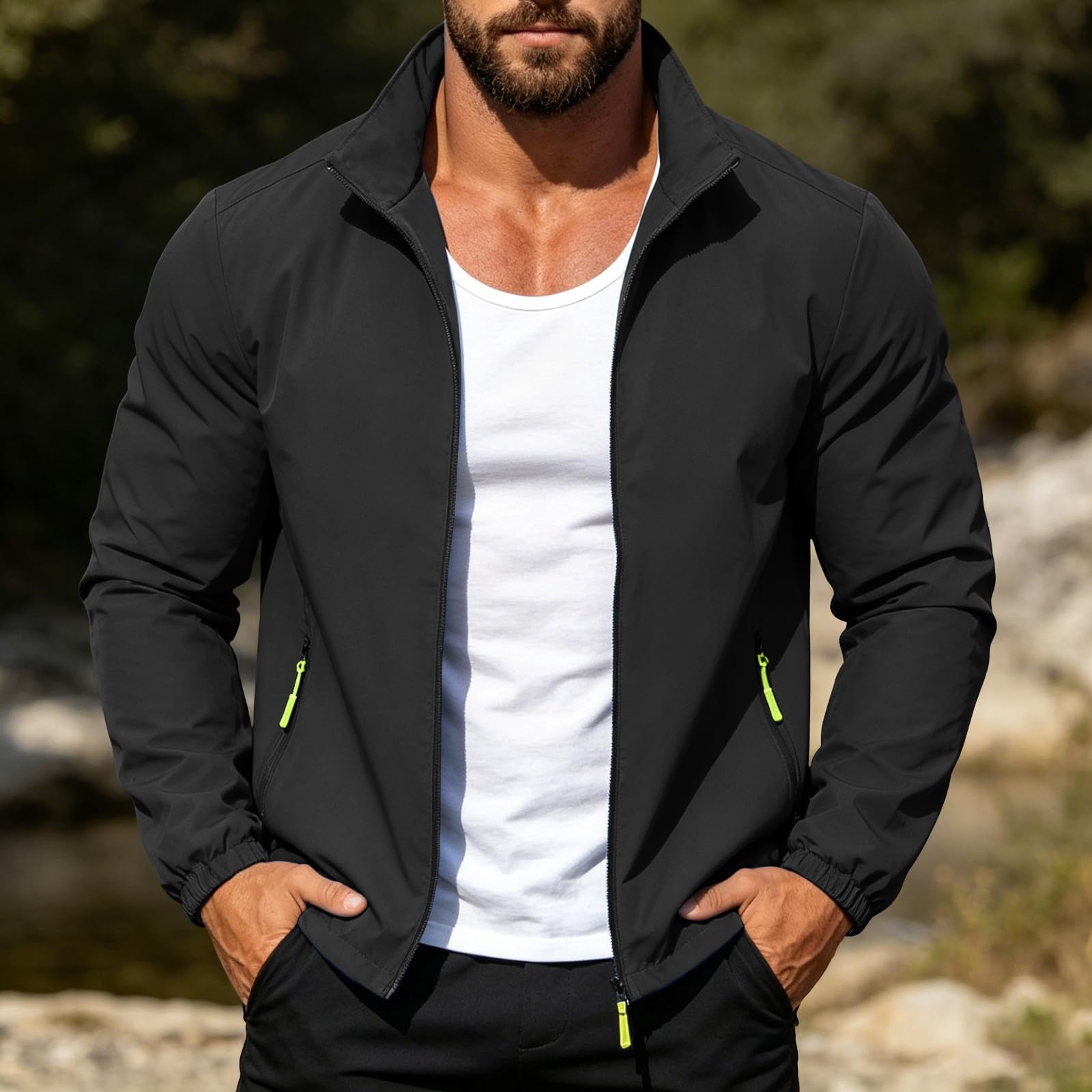 Regenjacke Herren Wasserdicht Windbreaker Fahrrad Trekking Laufjacke Mit Kapuze Windstopper Outdoorjacke Atmungsaktiv Regenjacken Reise Wanderjacke Winddichte Fahrradjacke Outdoor Trekkingjacke