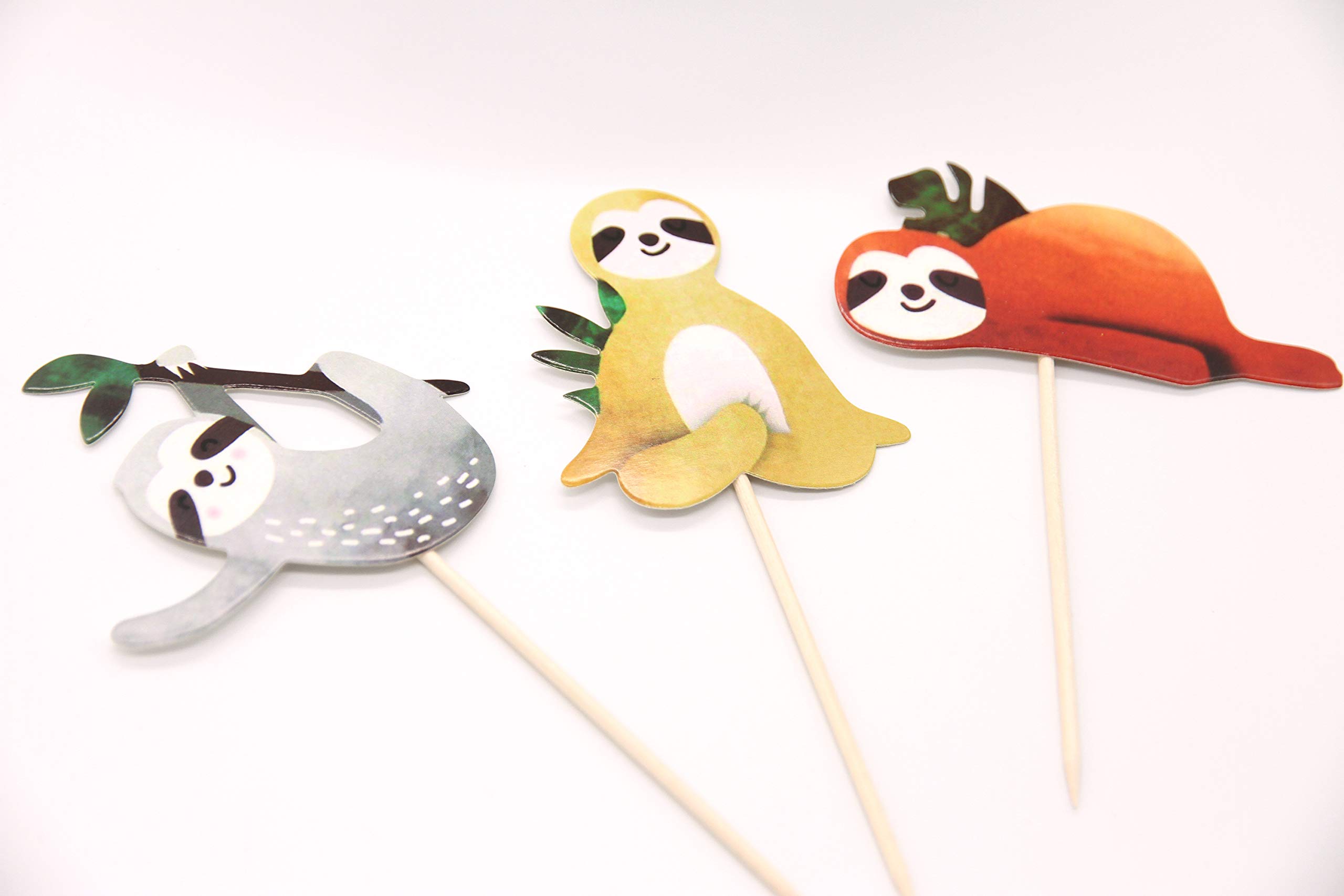 Set Di 4 Topper Per Torta Faultier - Decorazione Per Compleanno Bambini Con Animali - 3