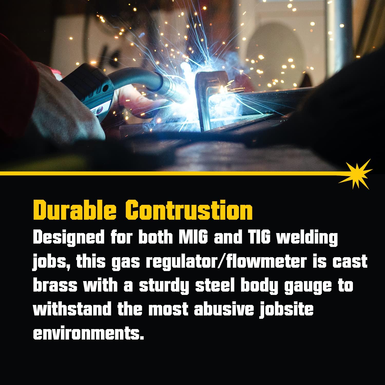 PrimeWeld Welding Flow Meter Regulator, CO2, Argon, Helium, Single Meter, Welder Gas Gauge