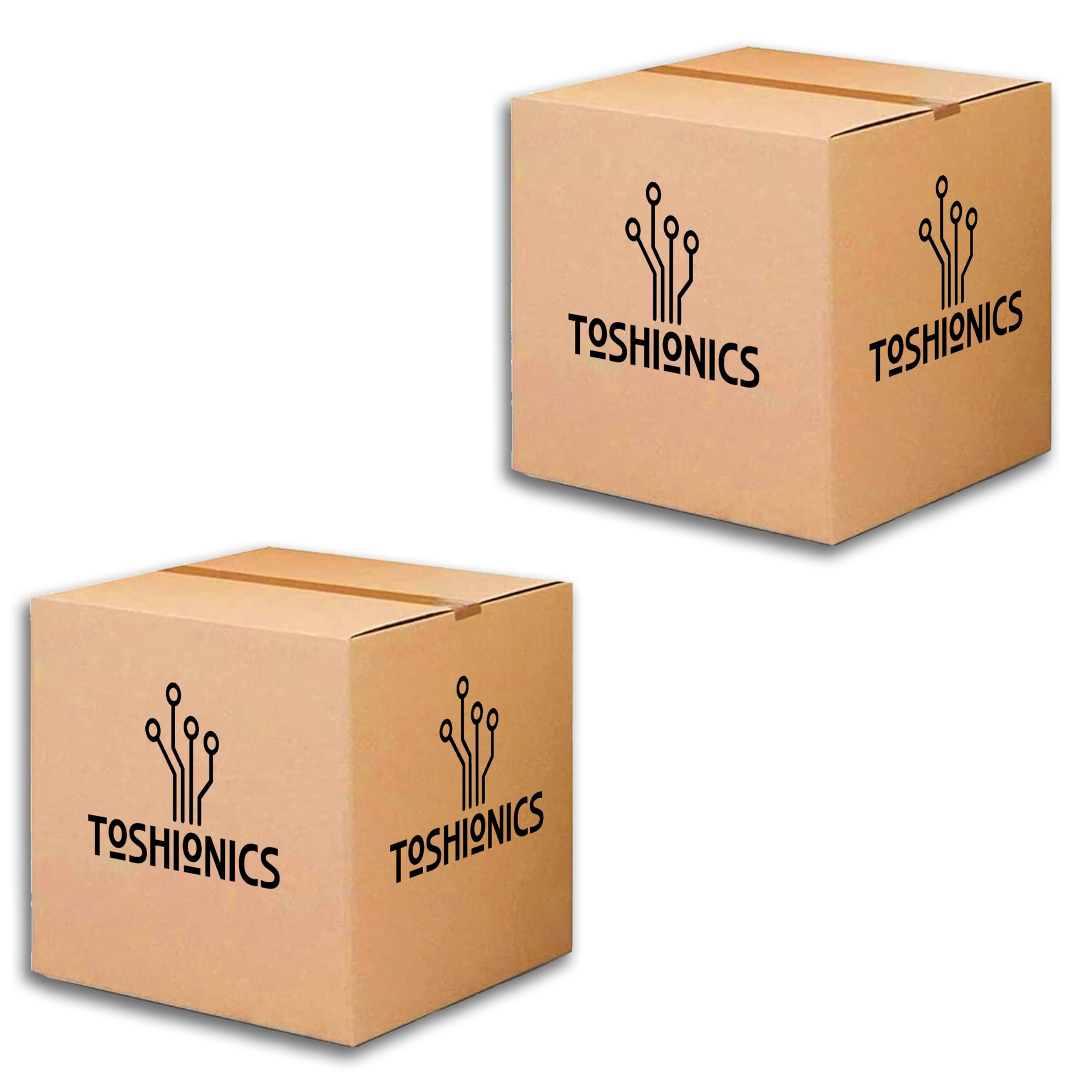 Toshionics Heavy-Duty Recyclable Corrugated Cardboard Shipping Boxes Brown Carton for Business, Packaging, Mailing, Moving, Storage, Office Shifting Double Wall, Durable Box Mailer (2-45x45x45cm) 2 - 45x45x45cm