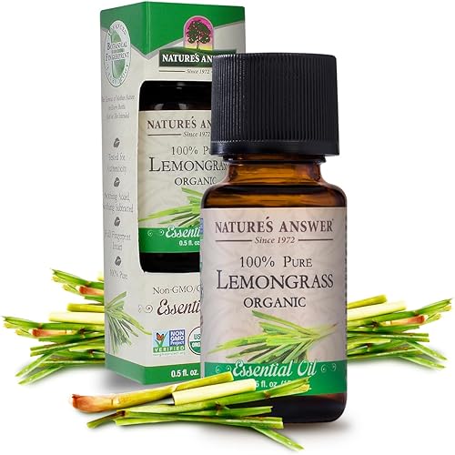 Miniatura 1 de Natures Answer - Aceite esencial puro, orgánico por el USDA, hierba de limón, sin gluten, 0.5 onzas (paquete de 2)
