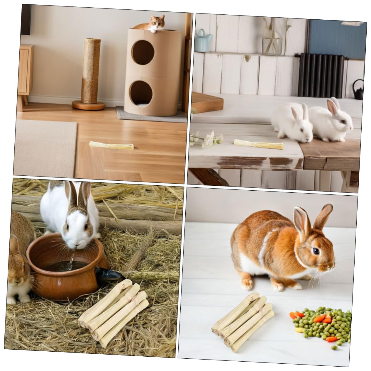 BESTonZON Chinchillafutter Aus Bambusrohr Kaninchen-kauknochen Kleintierspielzeug Für Hamster Rattenzubehör Handgemachte Snacks Für Haustiere Natürliches Zubehör Für Chinchillas Und Meerschw