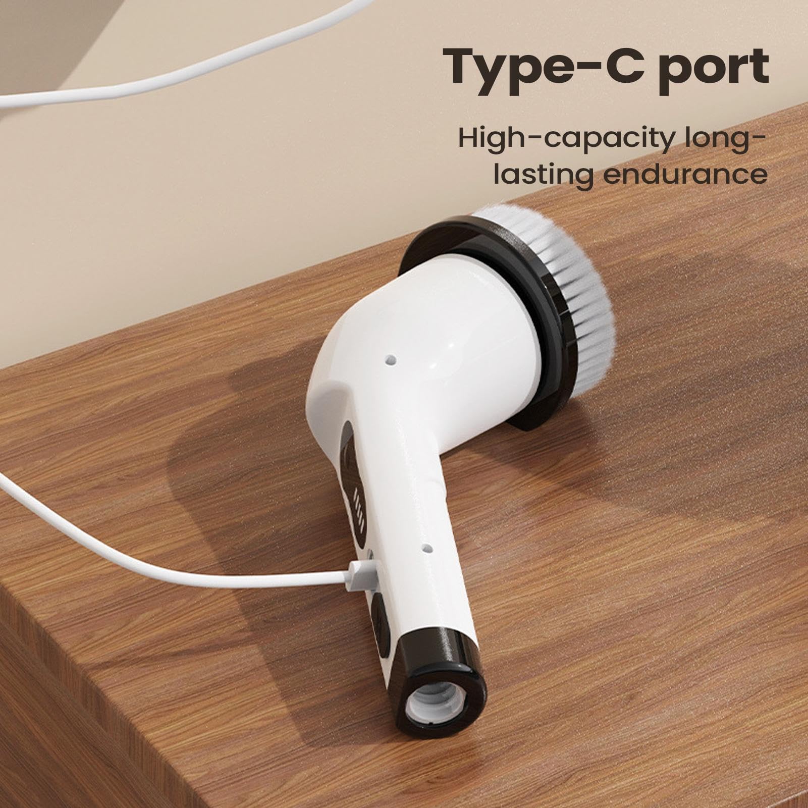Cepillo Eléctrico de Mango Ajustable | cepillo de limpieza recargable para Cocina, Baño, Hogar, Ducha, Suelo, Azulejos, Baldosas, Pared, Inodoro