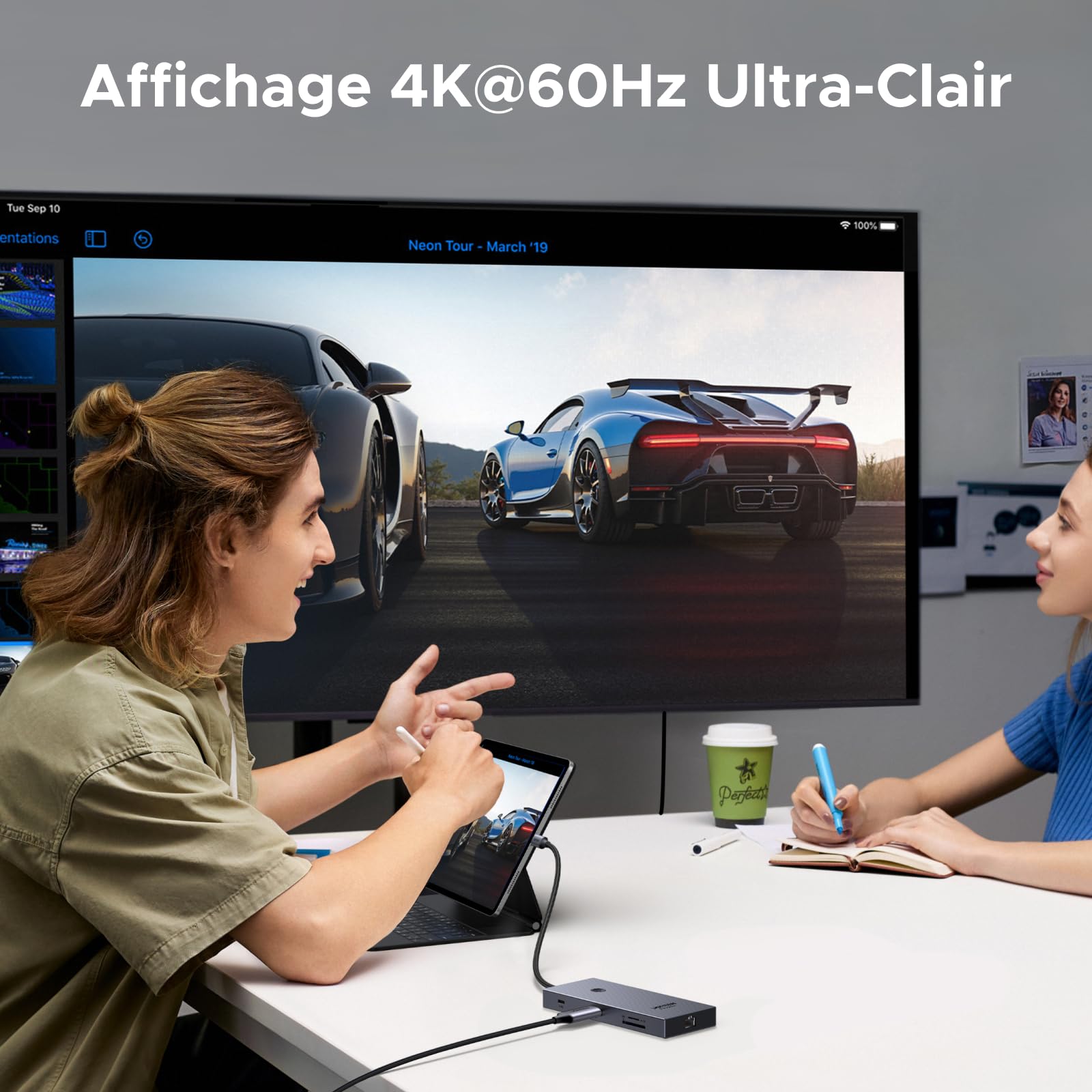UGREEN Revodok Pro 1091 10Gbps Hub USB C Ethernet Gigabit HDMI 4K 60Hz Lecteur de Carte SD TF PD 100W 9 en 1 Dock USB C Compatible MacBook iPad Air iPhone