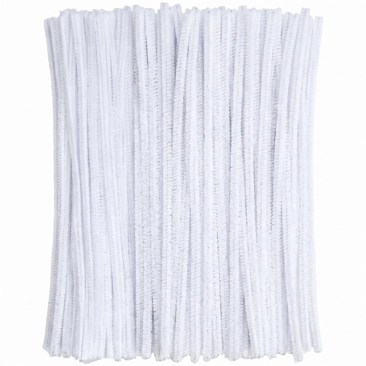 White Pipe Cleaners Craft (100 Pieces) Chenille Stems for DIY Art Creative Festival Day Decorations (0.24 x 12 Inch)