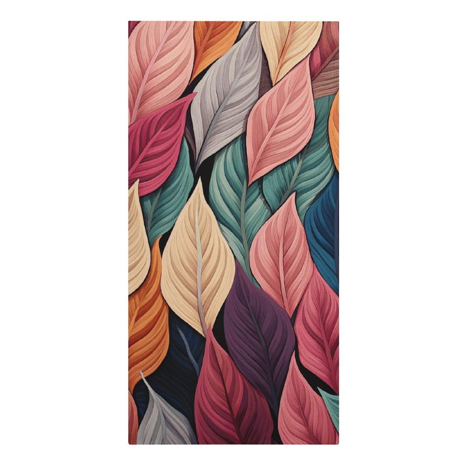 QMNLKH Multicolor Leaves Beach Towel for Women, Large Microfiber Pool Towel for Men, Absorbent Swim Towels for Home, Lightweight Bath Towels for Camping, Yoga, 30.3"x61.4"