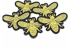 Bees Patches, Adorable Embroidered Appliqués for Your DIY Creations
