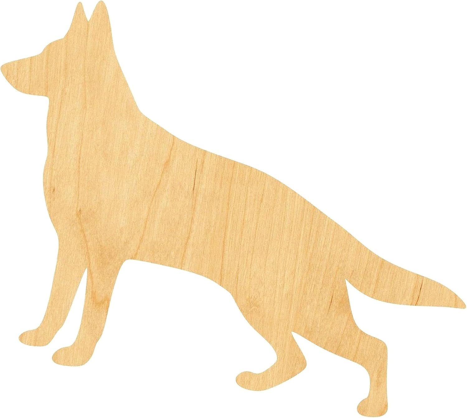 New (1pc) German Shepherd Laser Cut Out Wood Shape 1/8 inch Thickness, Size: 4 Art Craft DIY Supplies Woodcraft Cutout L-004865LAZ