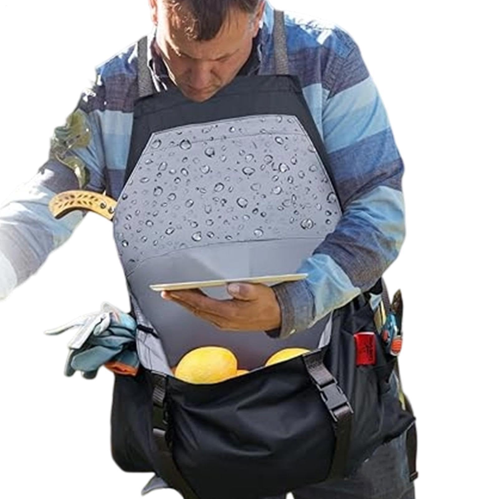 Generisch Delantal de jardín – Delantal impermeable con espalda cruzada, protección de jardín con bolsillos, correa cruzada ajustable para hombre y mujer, jardinero, patio, granja, recolección