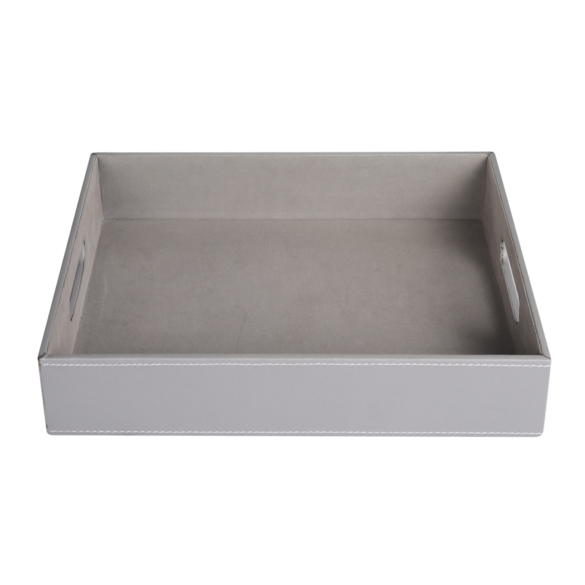 Anything & Everything Vegan Leather Rectangular Serving Tray for Dining Table/Parties/Storage/Home Décor (14 X 12) (Grey) 2