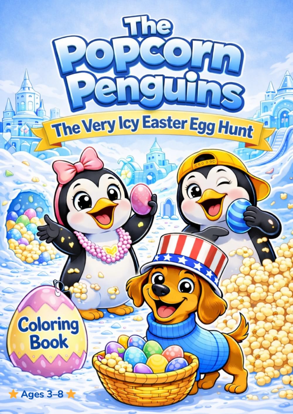 The Popcorn Penguins – The Very Icy Easter Egg Hunt: A Cute Penguin Easter Coloring Book for Kids Ages 3–8 | Fun and Easy Coloring Pages for Boys and Girls (The Popcorn Penguins Coloring Book Series)