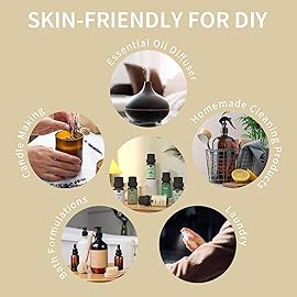 MISIJI Essential Oils Set Top 6 Aromatherapy-Essential Oils for Diffuser for Home,Air Freshening Diffuser Oils Scents for Aromatherapy,Laundry,Candle&Soap Making,Humidifiers 6 X 10ML