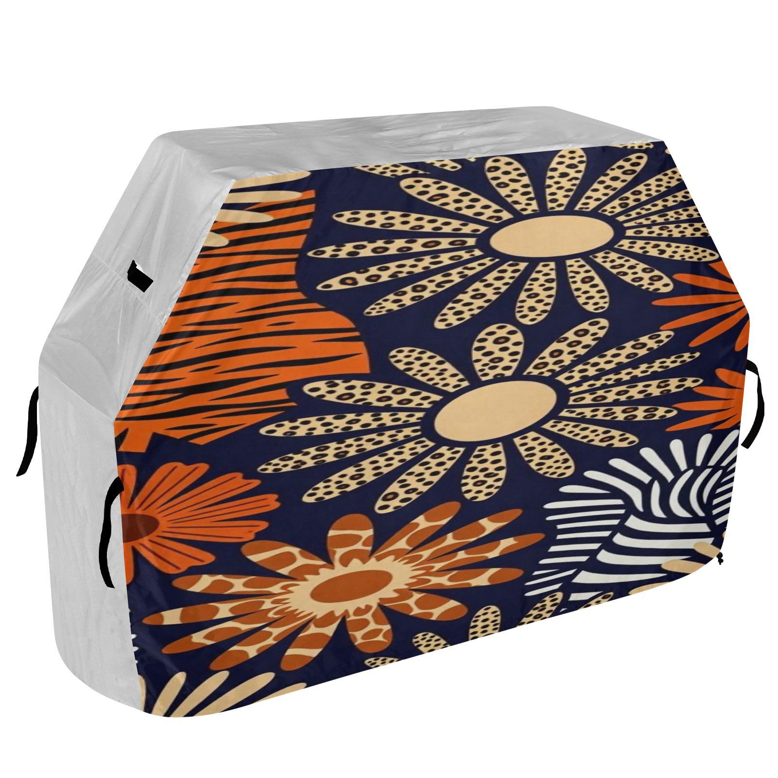 Fundas para ahumadores de 65 pulgadas, resistentes al viento, para exteriores, fundas florales bohemias, flores, lindos animales, leopardo