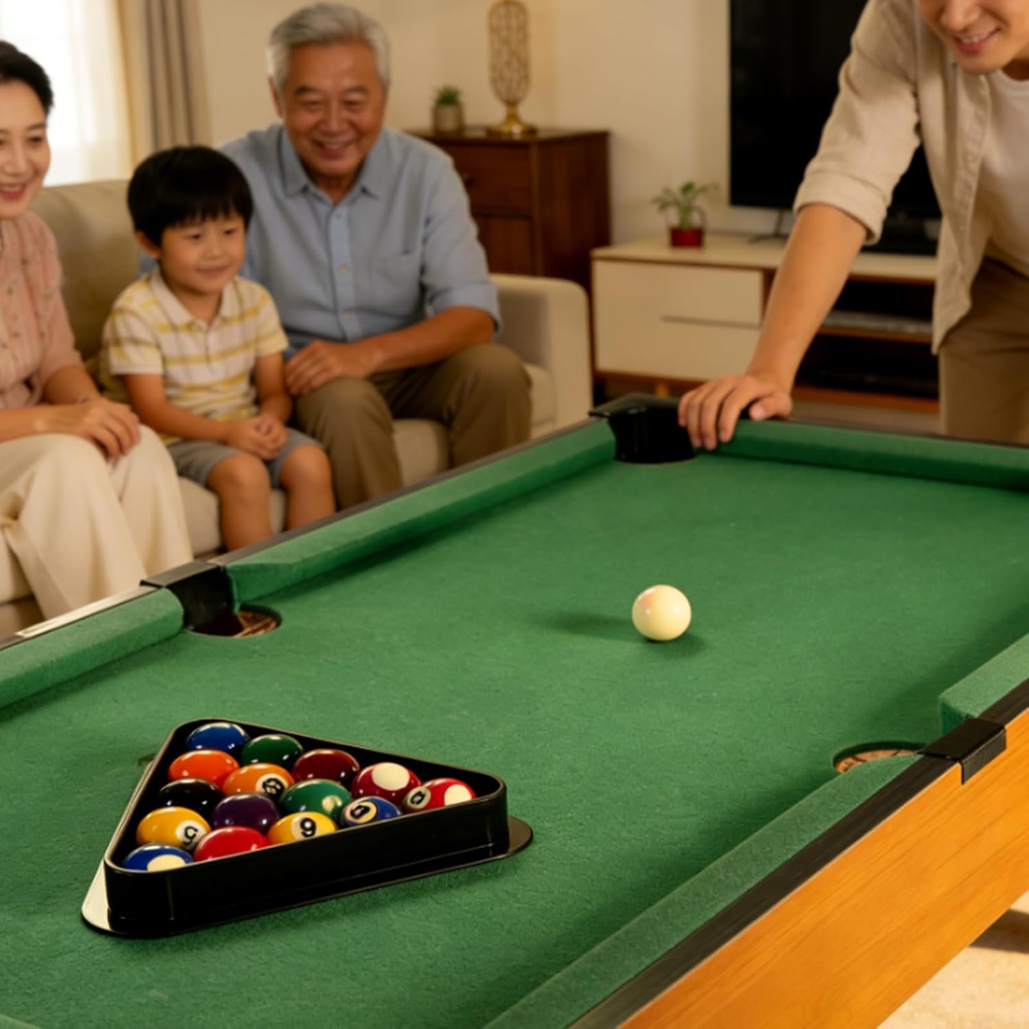 Easy Storage and Motion Tiny Low Leg Pool Table for Compact Residences Family Entertainment Permanent Wood Substance Office Pool Table