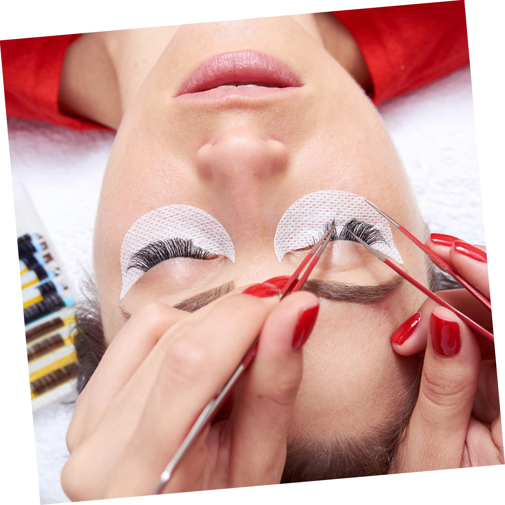 HAPINARY Essential Lash Extension Adhesives 10pcs White Lash Extension Pads Double Sided Tape for Professional Use