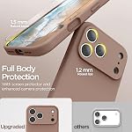 Compatible with iPhone 17 Pro Case, Liquid Silicone Cover with Camera Protection Anti-Scratch Soft Microfiber Lining Shockproof Protective Phone Case for 17 Pro 6.3", Light Brown
