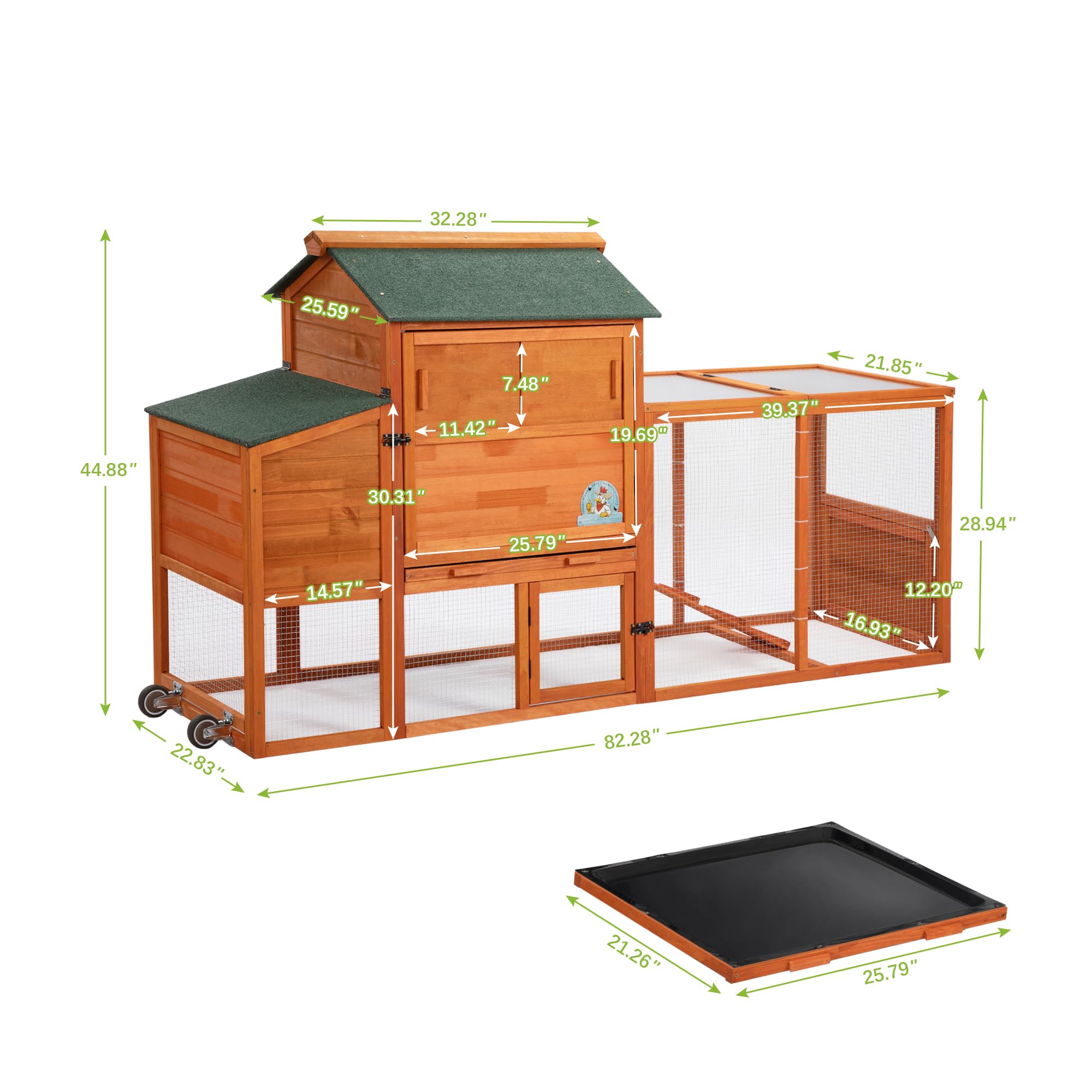 Snapklik.com : COZIWOW 82" Large Wooden Chicken Coop, Outdoor Rabbit ...
