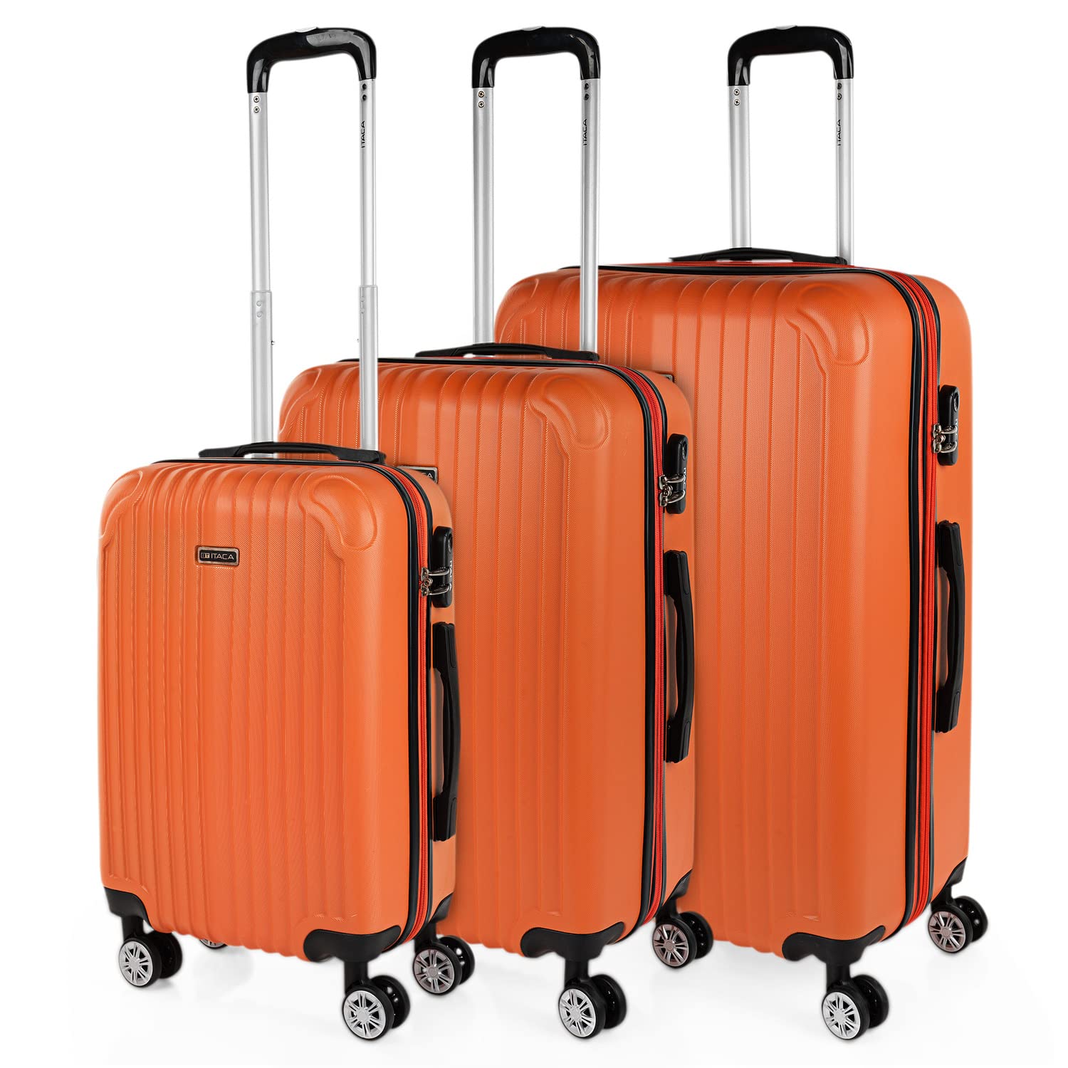 ITACA - Maletas Grandes De Viaje Rígidas Ligeras con 4 Doble Rueda 360° Maleta Grande 23 Kilos Alta Resistencia Extensible Maleta XL Duradera, Mandarina — view 89