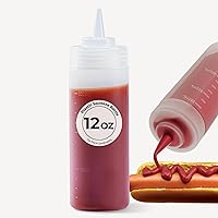 Vista 1 de Restaurantware Botella exprimidora de condimentos de 12 onzas, 1 botella de plástico exprimible con tapa, punta dispensadora de precisión, botella