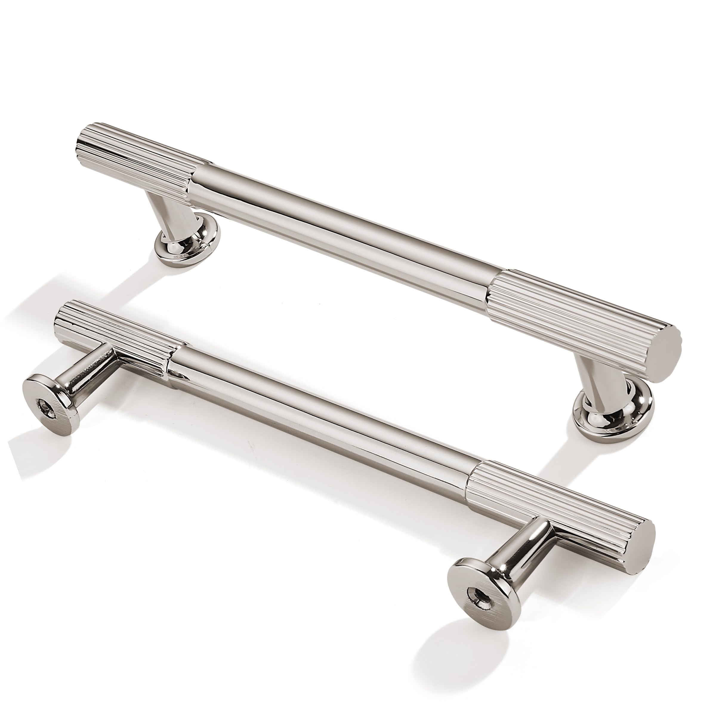 ZAUYX 2-Pack 5 Inch Hole Center Polished Nickel Hardware is Suitable for Drawers, Dressers, Handles, Kitchens, Bathroom cabinets, cabinets — image 1