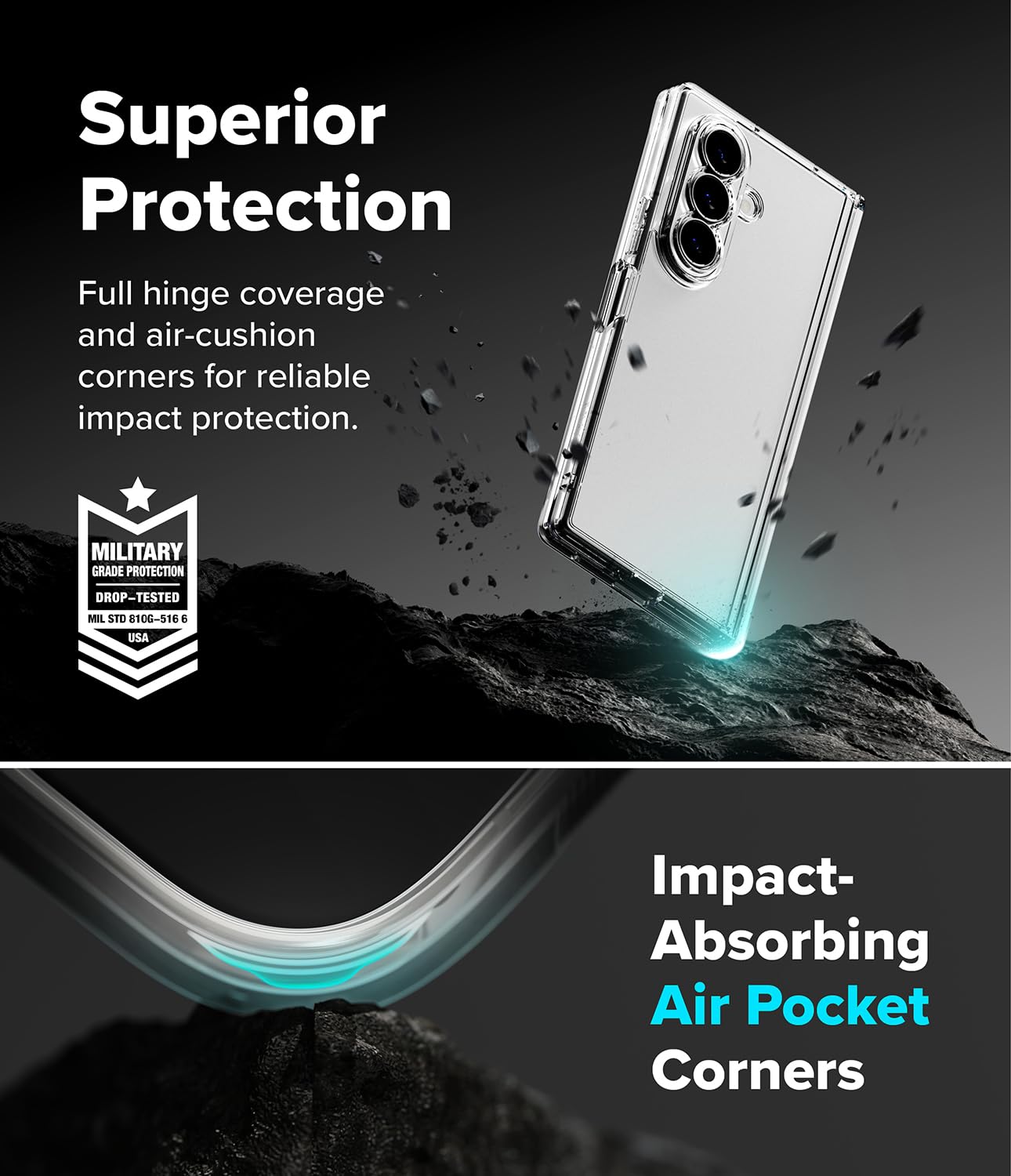 Ringke Fusion Flap per Cover Samsung Galaxy Z Fold 8 Ultra - Clear | Compatibile con la ricarica wireless, sottile, leggero, resistente ai graffi